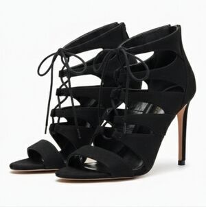 Madden Girl Black Strappy Open Toe Heels
